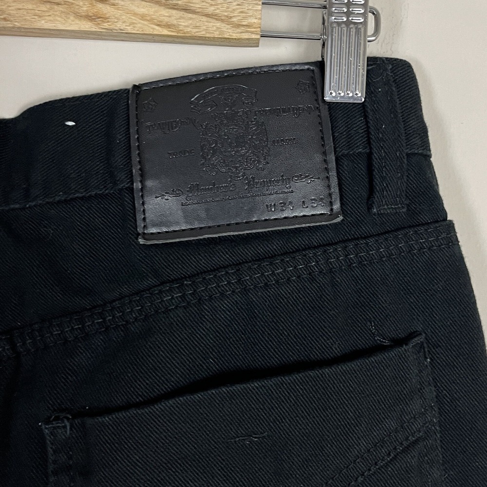 Members Property Slim Straight Jeans Men's Black Denim Size 34x30